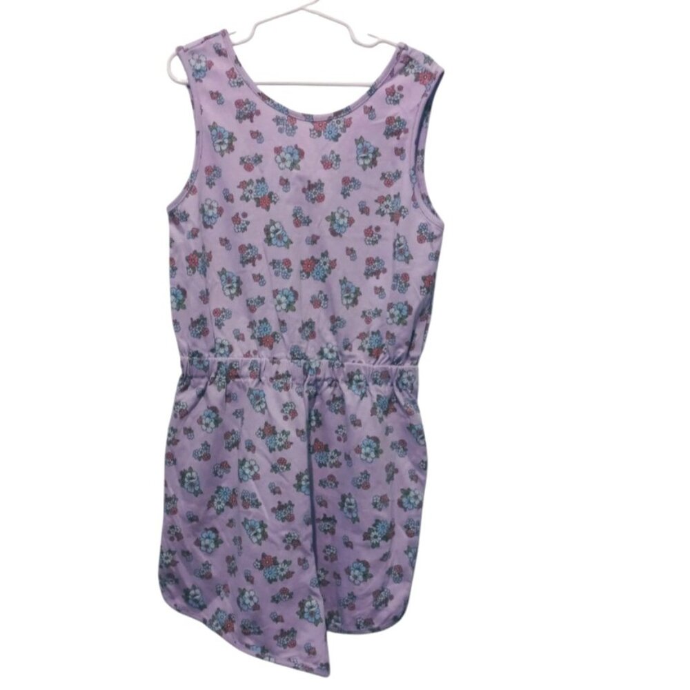 Girls' Floral Lilac Drop Sleeveless Romper 100% Cotton Size 9-10